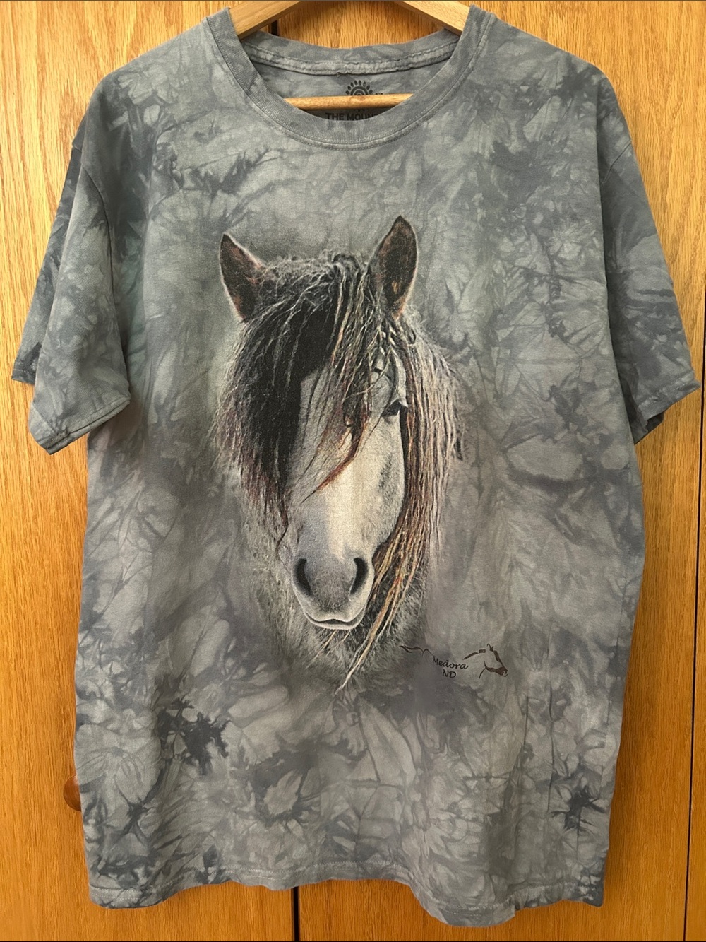 The Mountain Grayish Blue Tie-Dye Horse Tee